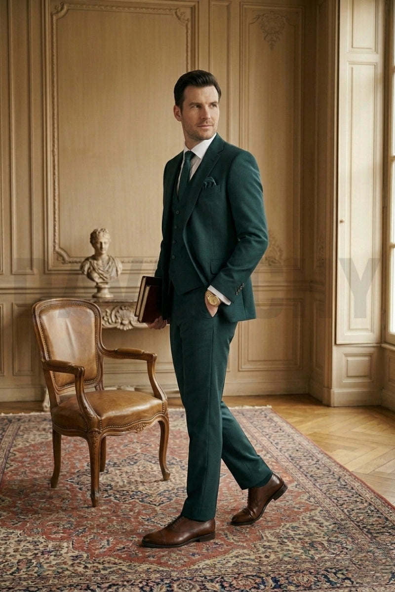 Formal Wedding and Party Wear Three Piece Suit-Side