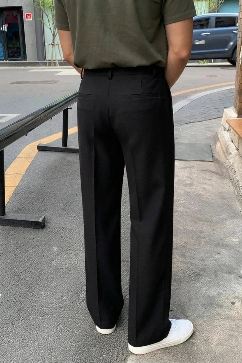 Black 70s Retro Style Trouser For Men&