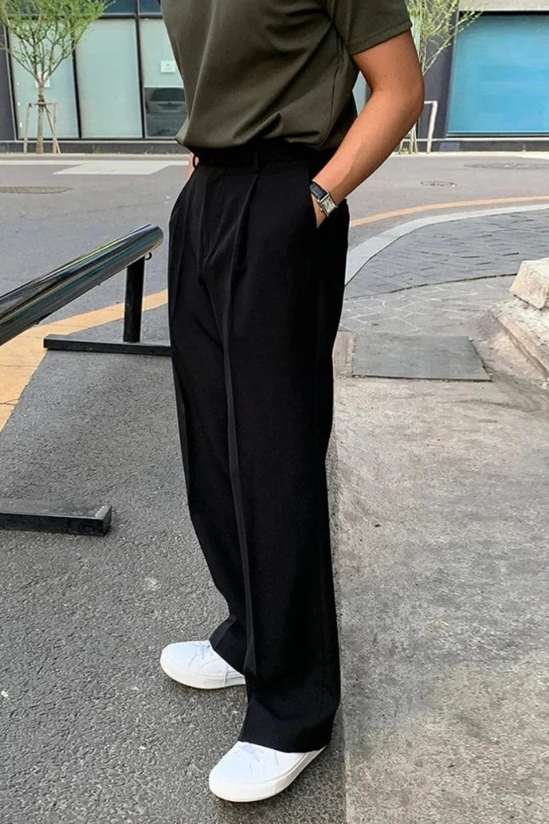 Black Stylish Wedding Wear Tailored Dress Trouser -Side