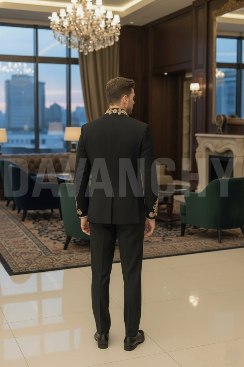 Men luxury formal suit for wedding and reception red carpet events wear-Back