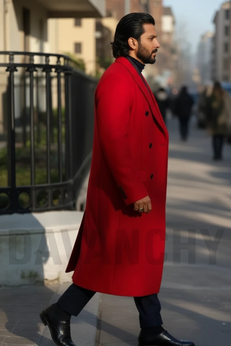 Stylish Long Coat for Men-Side
