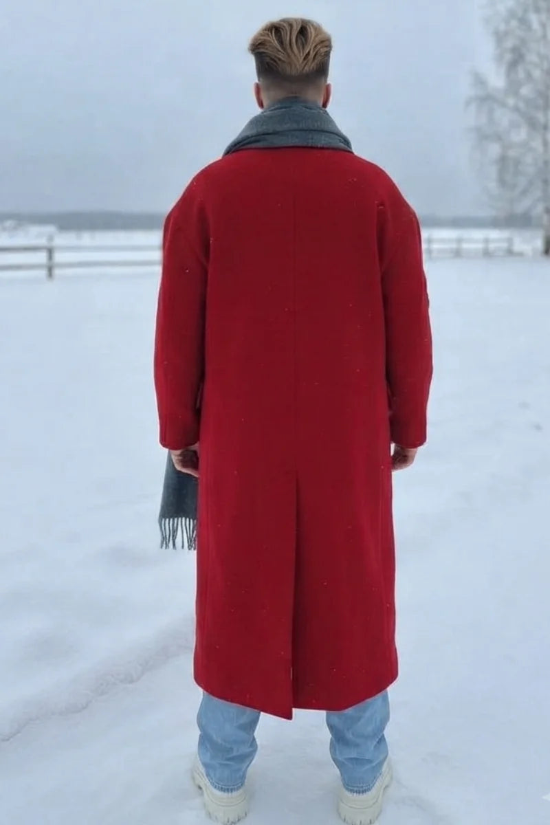 Mens winter wear wool coat-Back