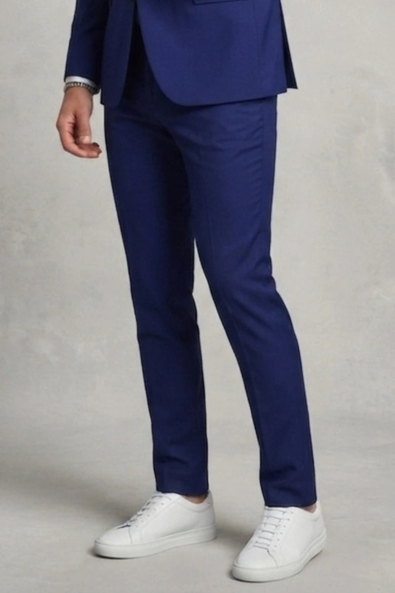 Royal Blue Straight Fit Pant For Men (Different)