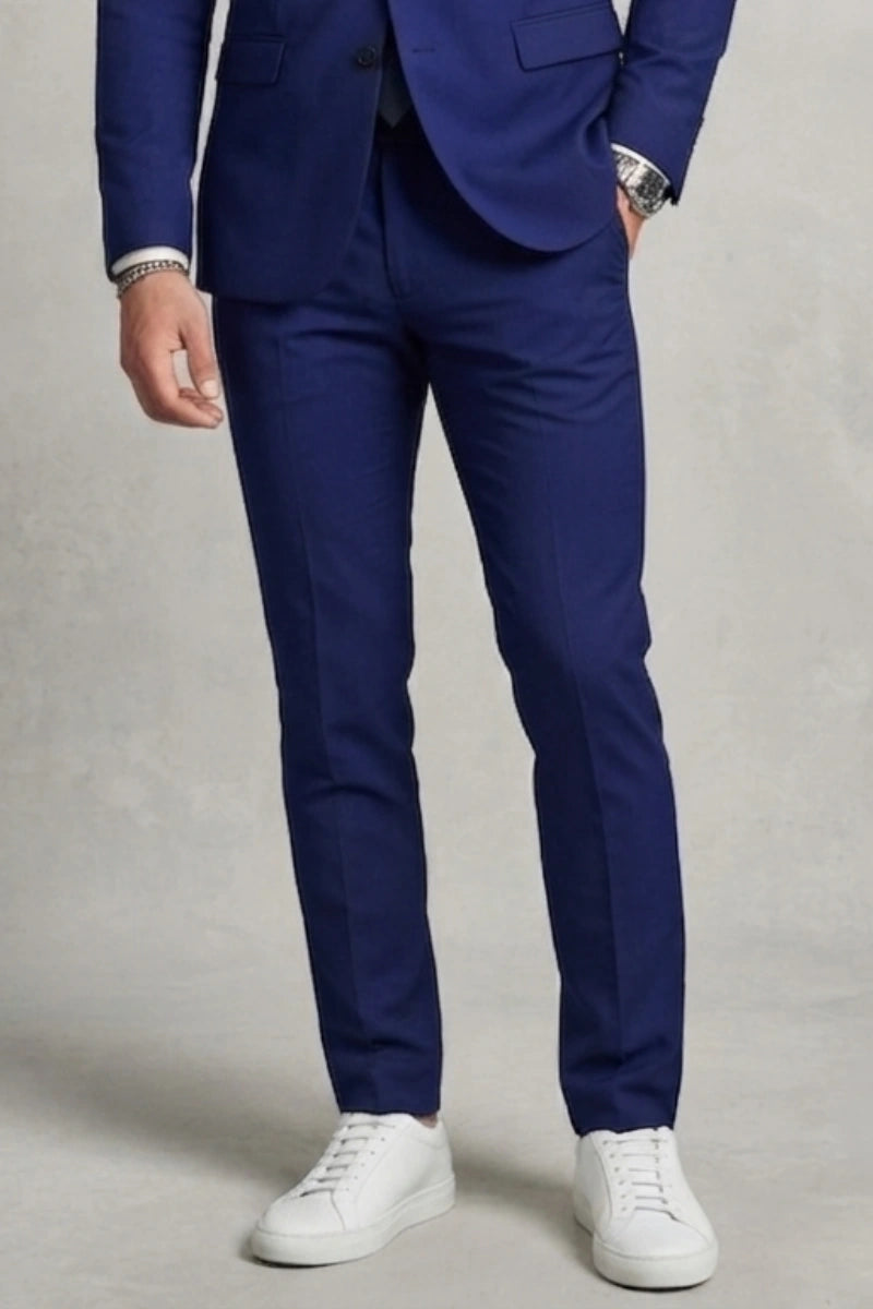 Men's Royal Blue Formal Party Wear Pant (Front)