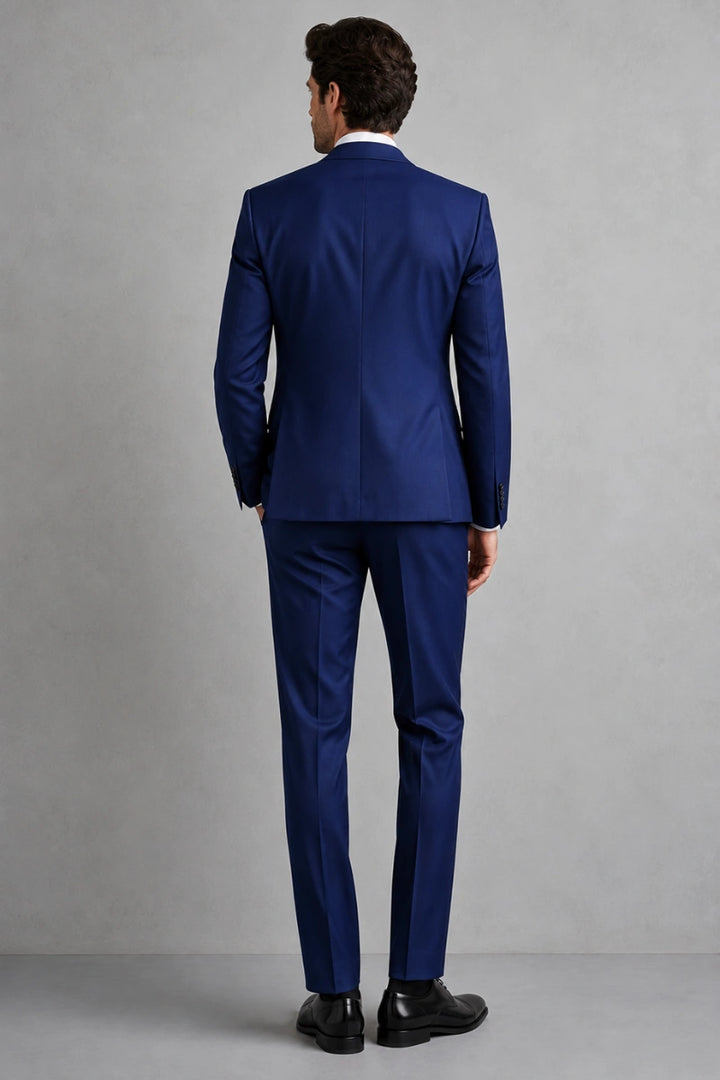 Royal blue office wear suit for men-Back