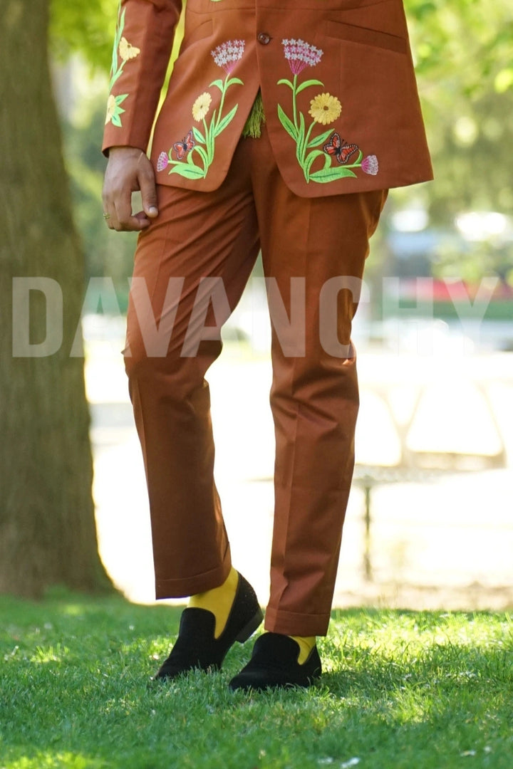 Men Rust Gurkha Formal Pant-Front