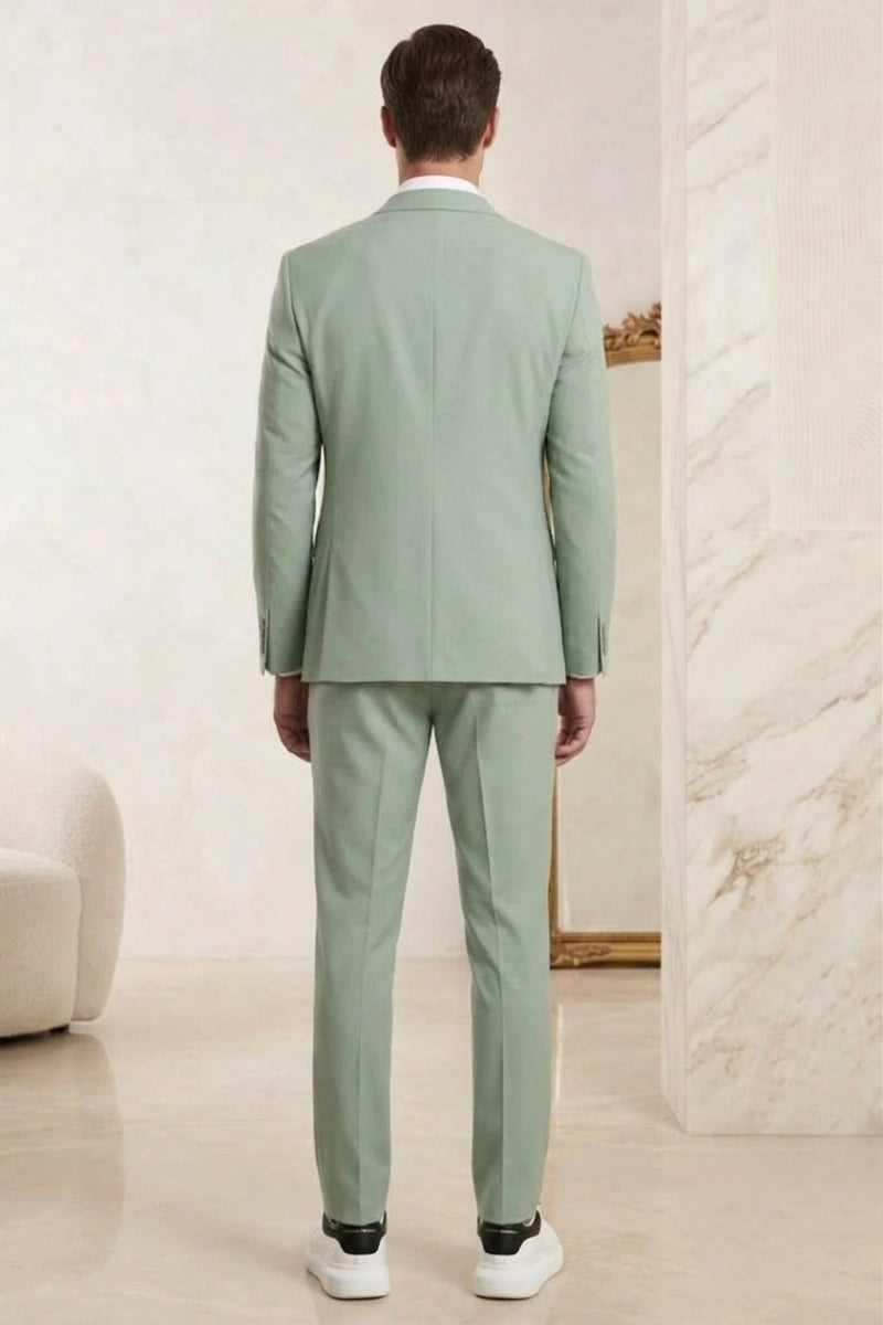 Men's Stylish Three Piece Suit- Back