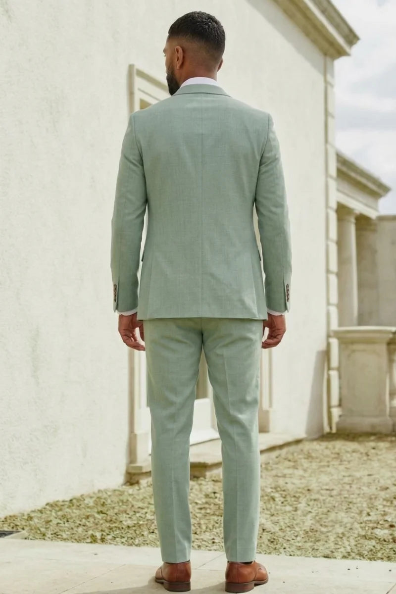 Men Office Wear Three Piece Suit - Back
