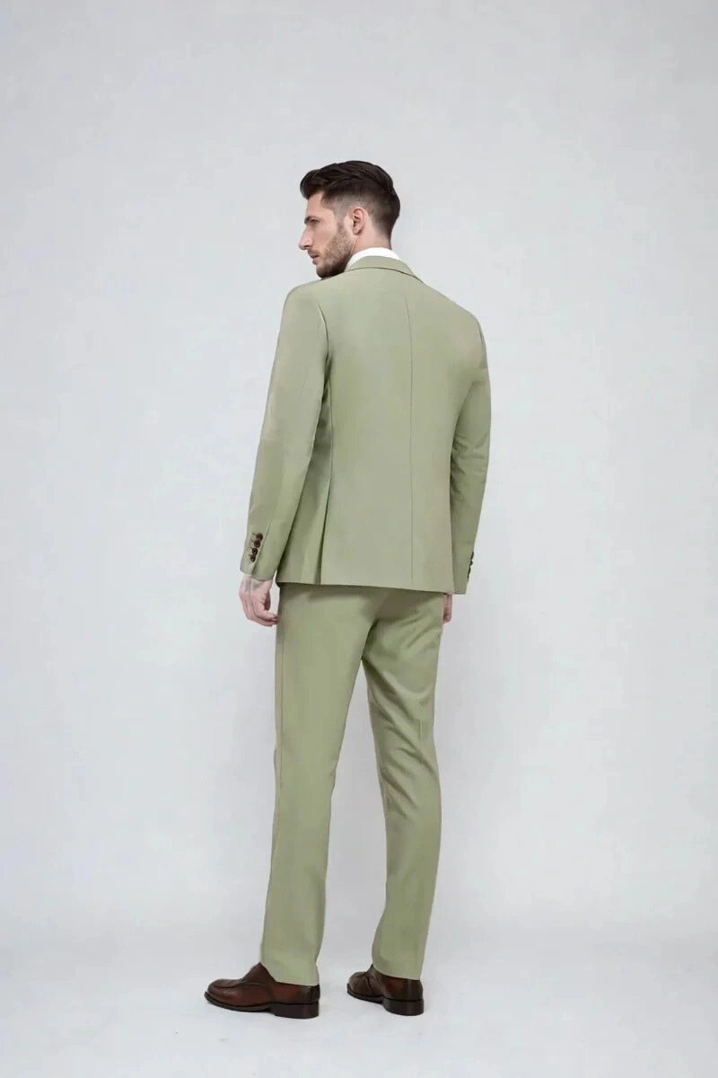 Men Sage Green Three Piece Suit Classic & Elegant Suit For Wedding Wear Reception Dinner Suit