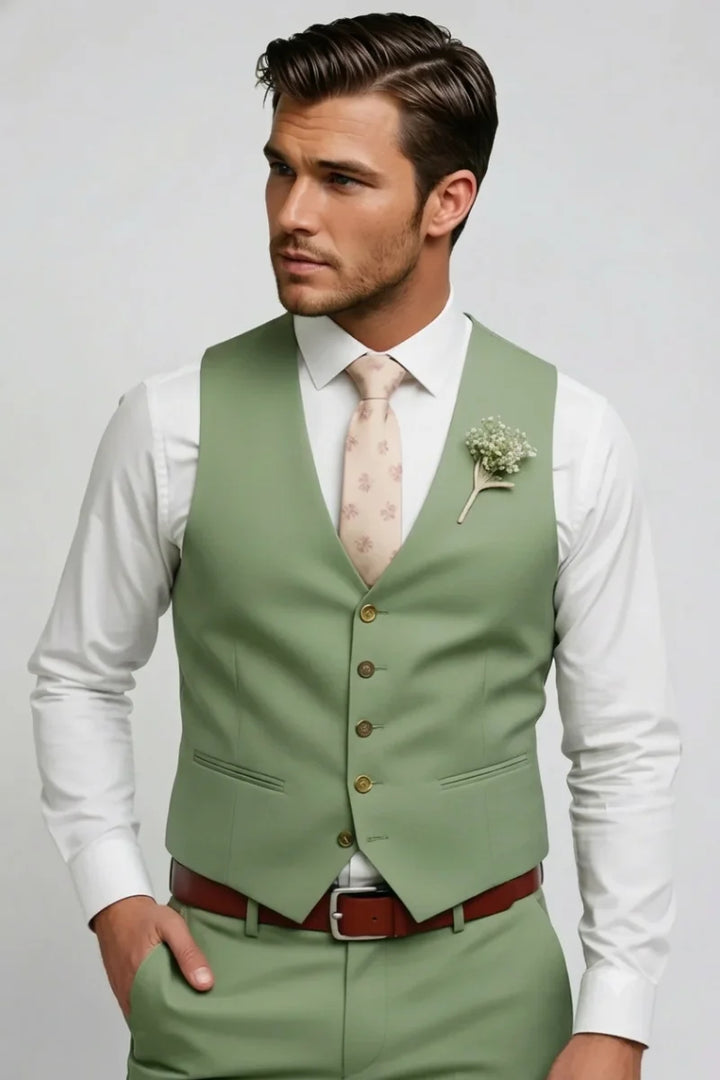 Men Premium Formal Waistcoat-Front