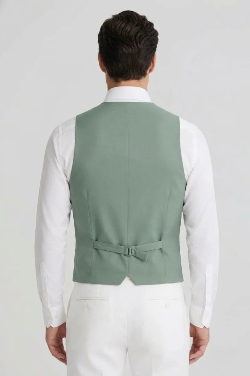 Men Premium Double Breasted Waistcoat-Back