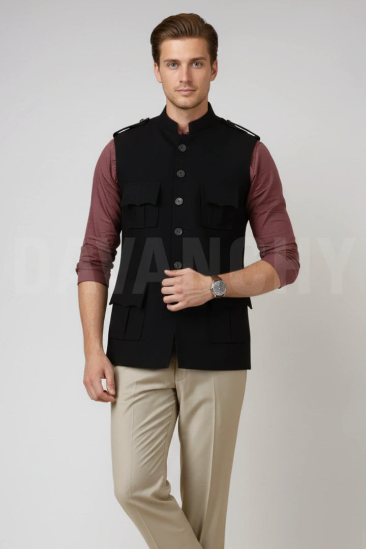 Men trendy bandhgala jacket-Front