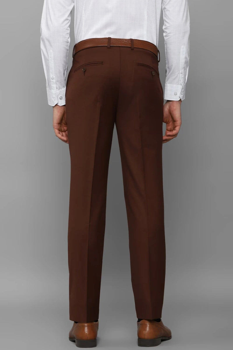 Men Brown Classic Formal Trouser-Back
