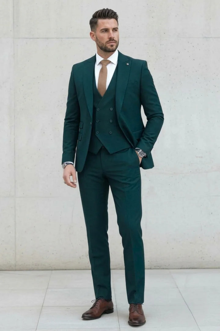 Teal Blue Reception Suit For Men&
