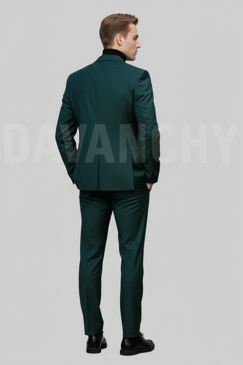 Two Piece Premium Formal Teal Green Suit-Back