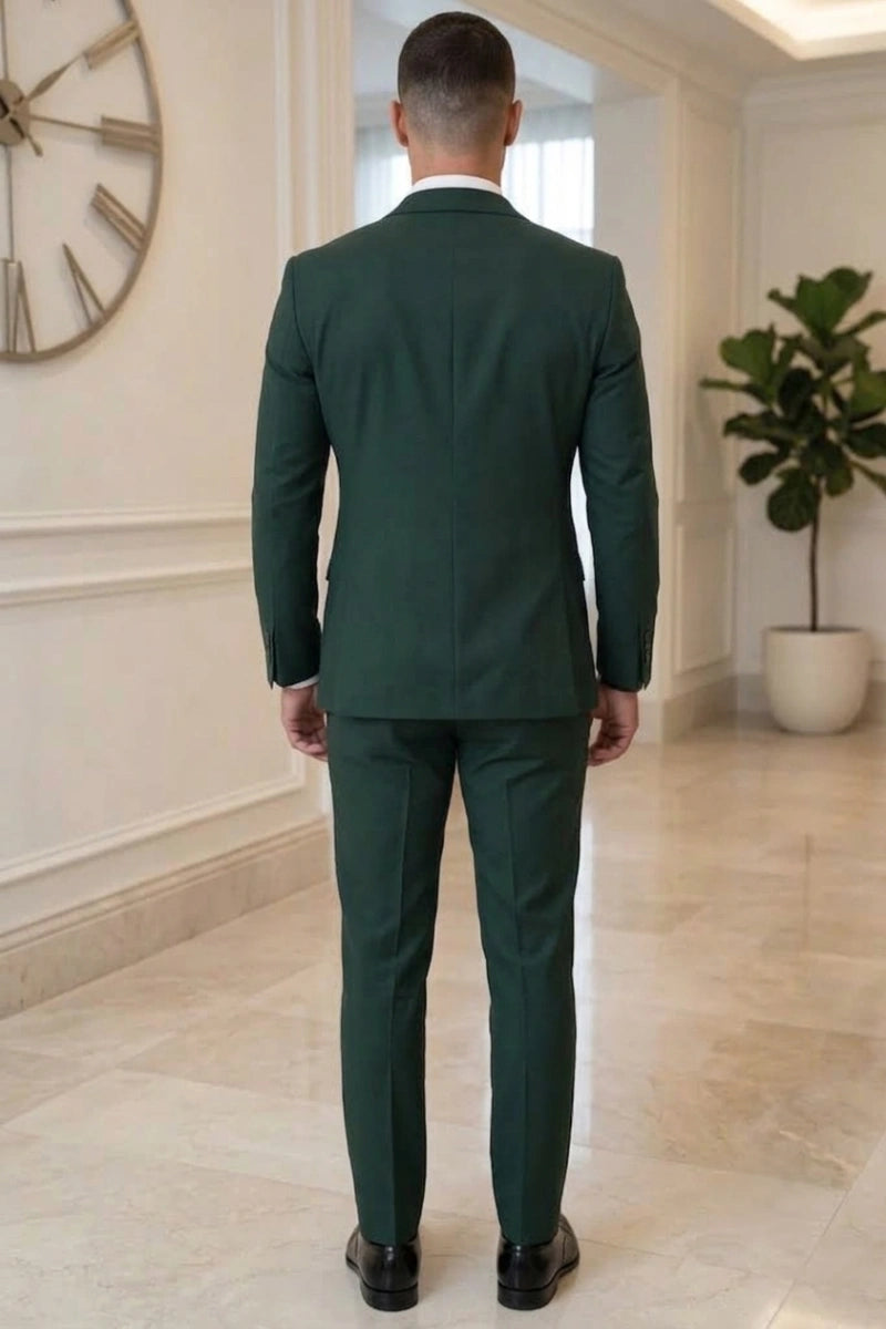 Men's Single Breasted Three Piece Suit - Back