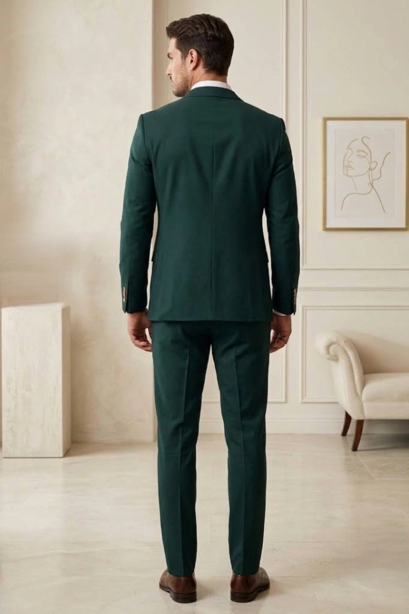 Classic Teal Green Formal Wear Suit-Back