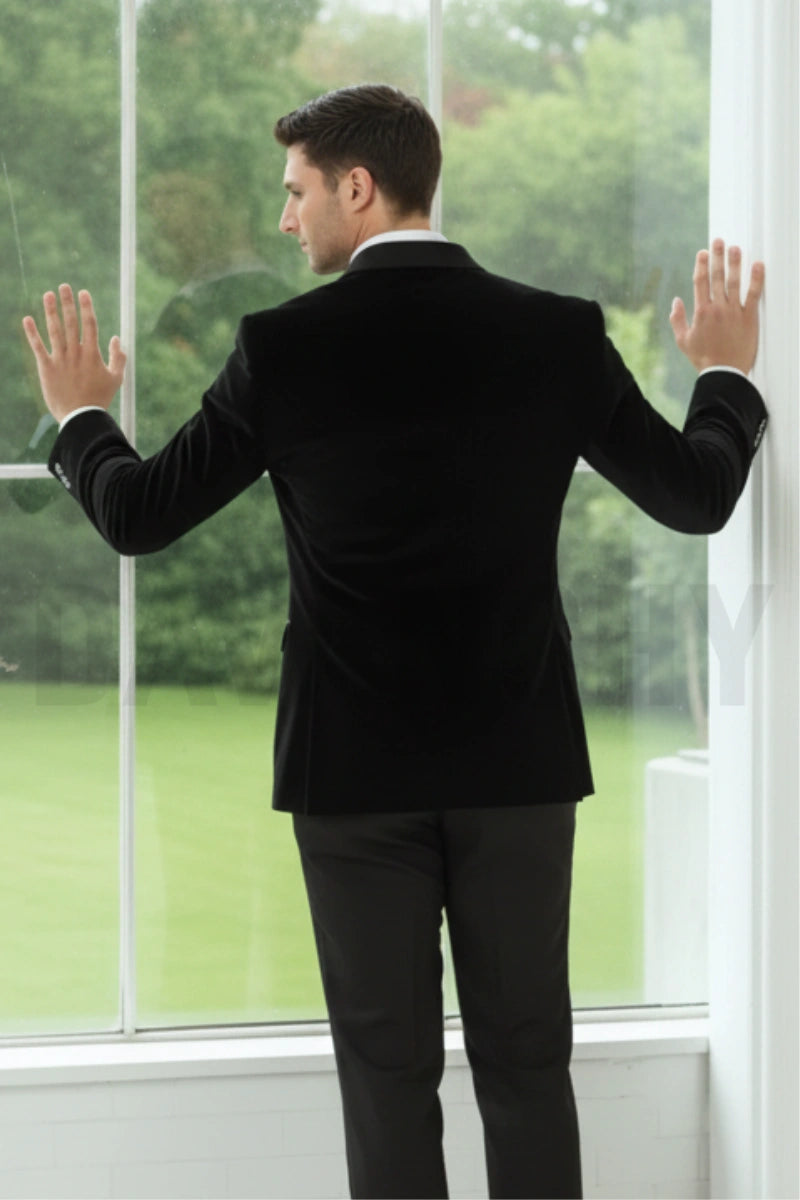 Men proms party galas dinner wear stylish suit-Back