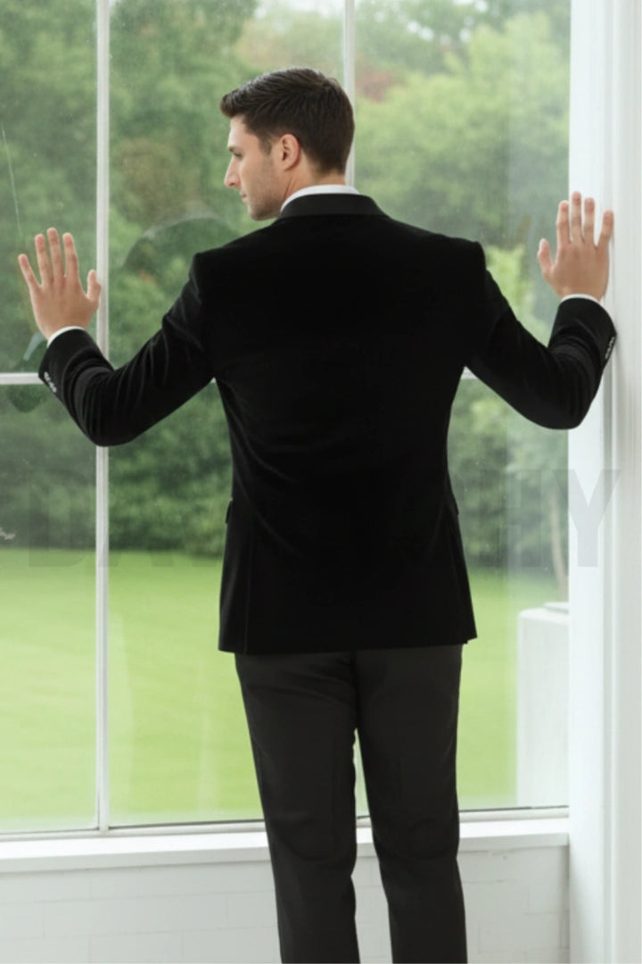 Men proms party galas dinner wear stylish suit-Back