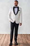 Off White Tuxedo Wedding Classic Formal Suit For Mens