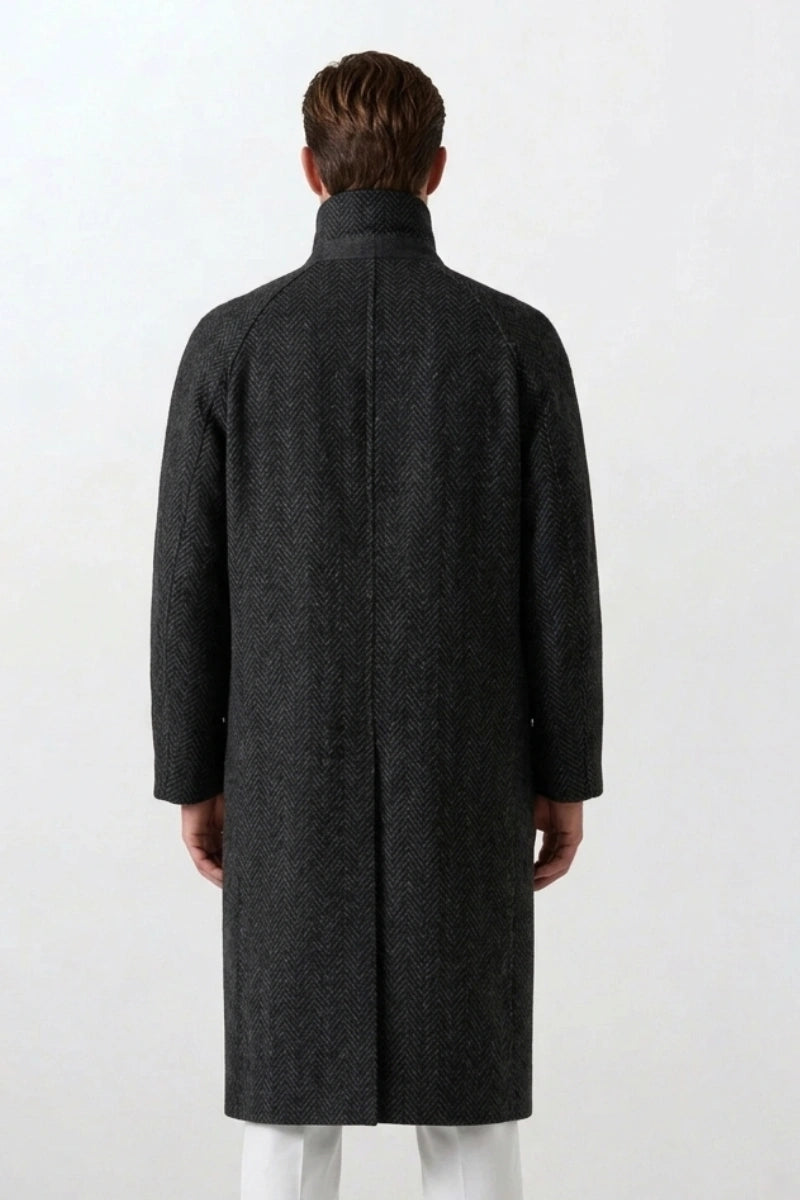 Stylish long coat for men-Back