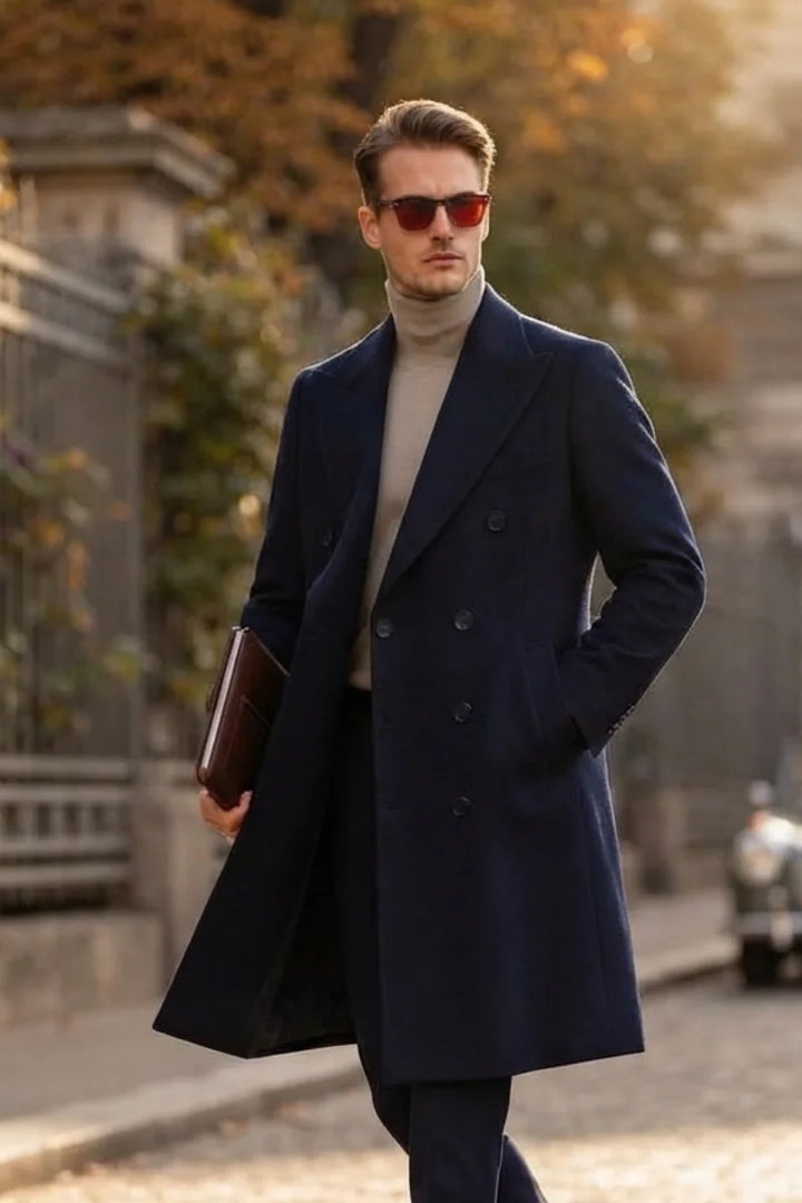 Tailored Fit Men Wool Coat