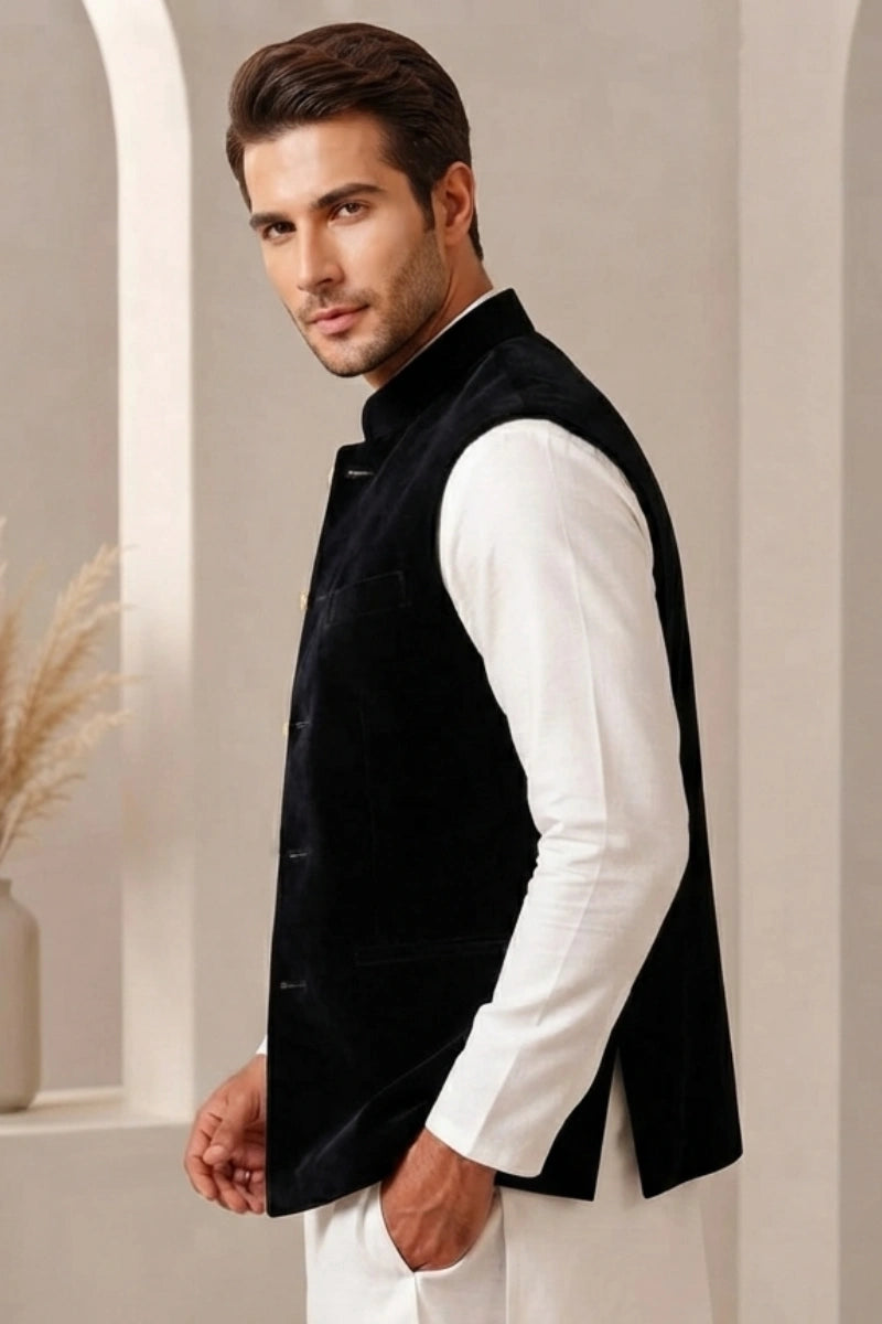 Black Nehru Jacket for Men
