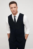 Men Vest Coat Set Black Groomsmen Wear Classic Outfit Him DaVanchy