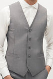 Men Vest Coat Set Grey Groomsmen Wear Classic Outfit Him DaVanchy