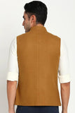 Men Half Jacket Ethnic Wear Traditional Wedding Jacket Mustard DaVanchy