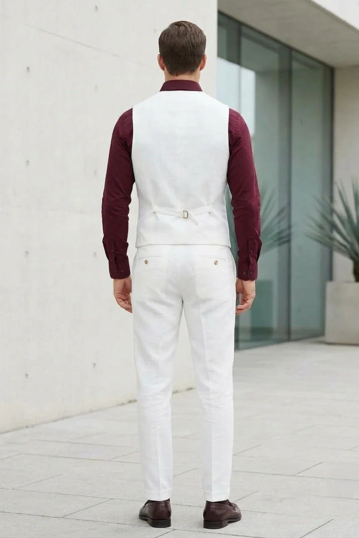 White Two Piece Suit For Men 
