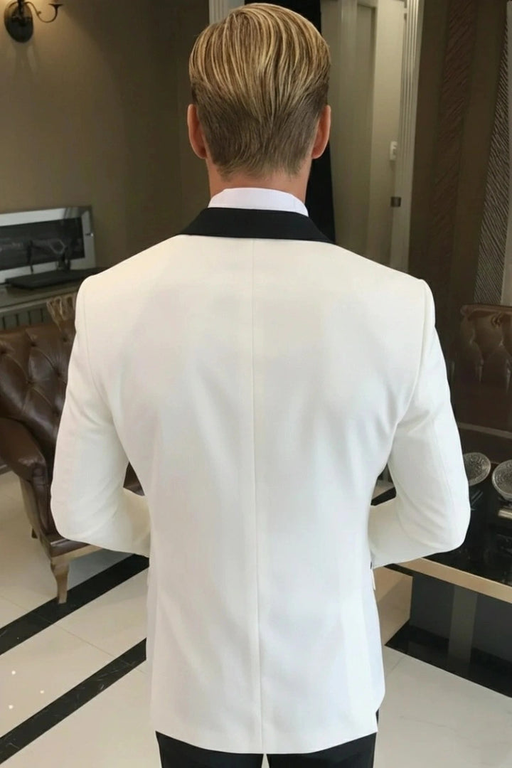 White Tuxedo Coat Back