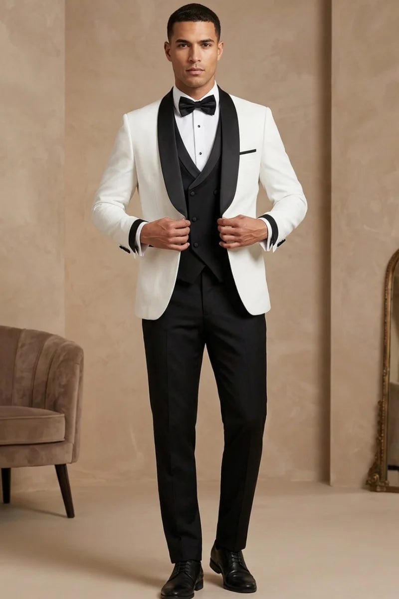 Contrast Three Piece Suit for Men's - Front