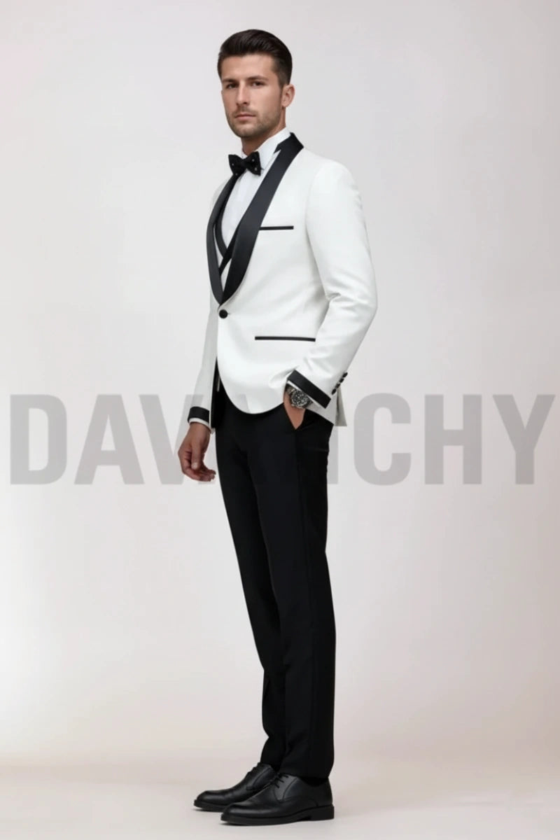 Grooms Wedding Wear Premium Three Piece Suit-Side