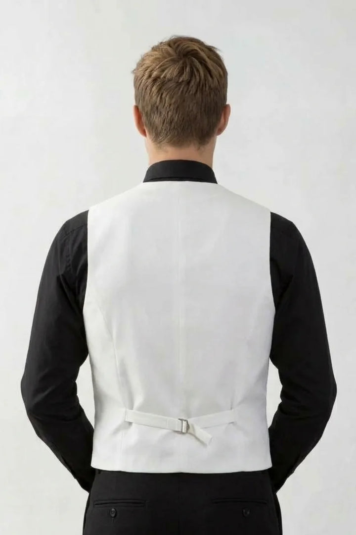 Men Formal Wear Stylish Regular Fit Sleeveless Coat -Back