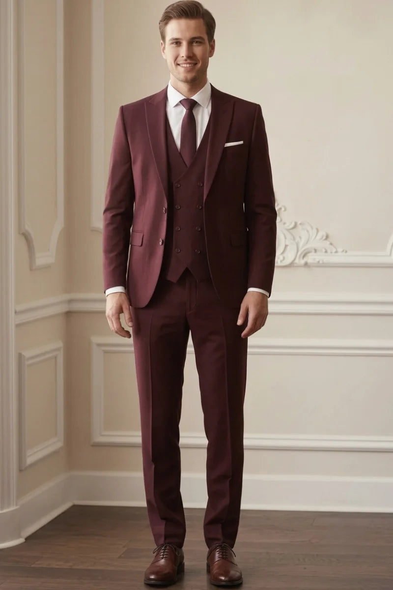 Men's Single Breasted Three Piece Suit (Front)
