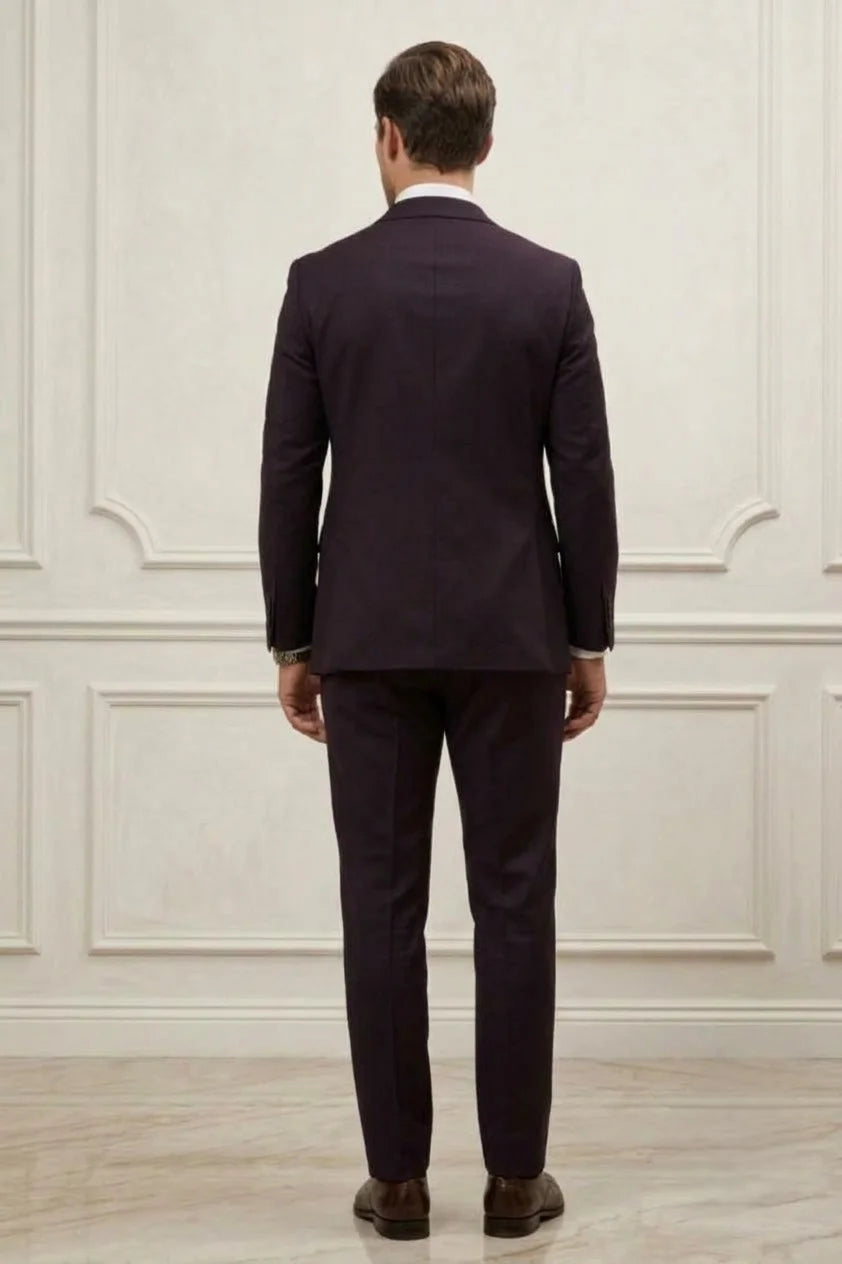Wine Formal Wedding Wear Outfit - Back