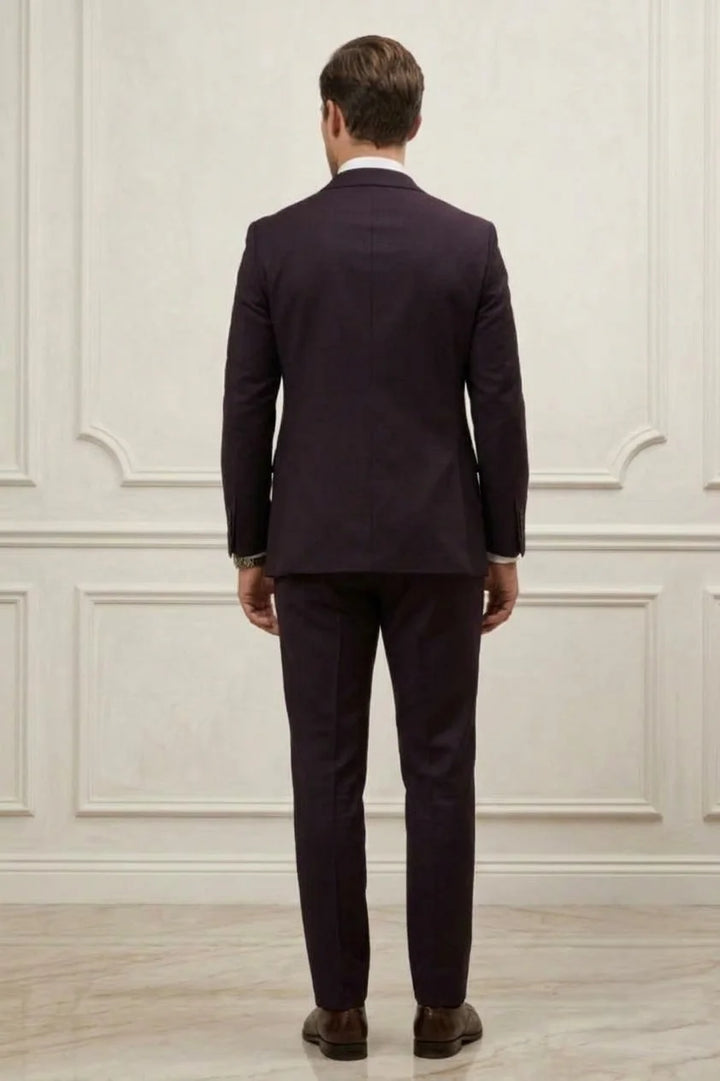 Wine Formal Wedding Wear Outfit - Back