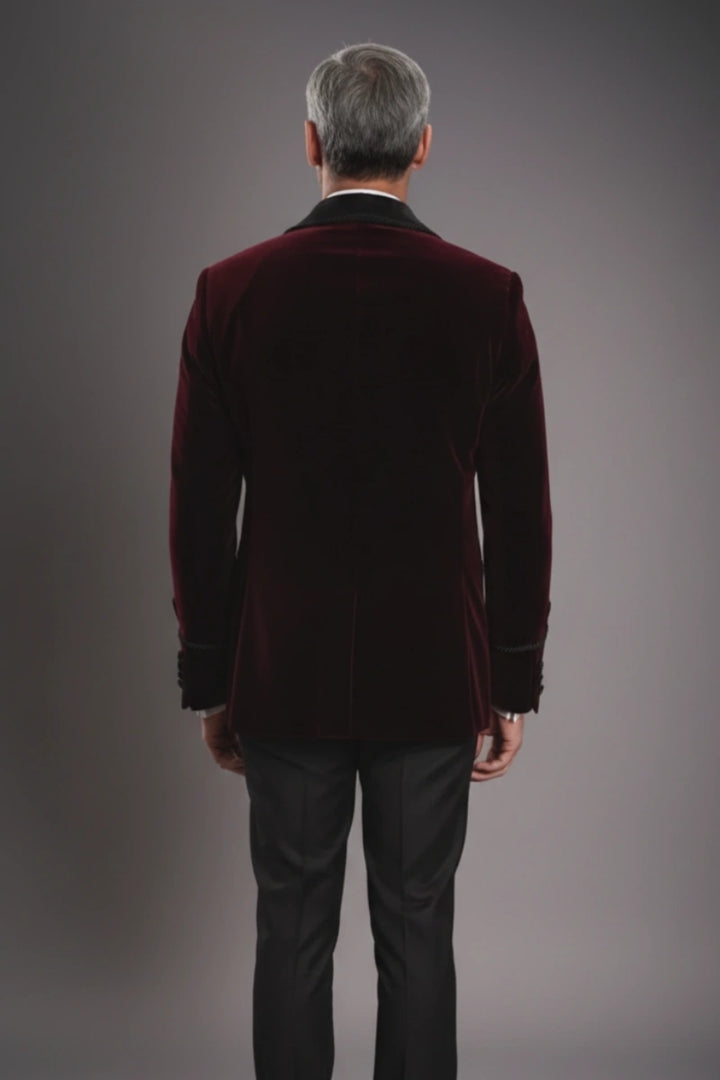 Men Stylish Velvet Coat-Back