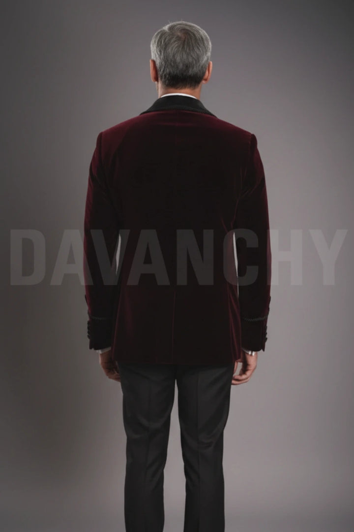 Men Stylish Velvet Coat-Back