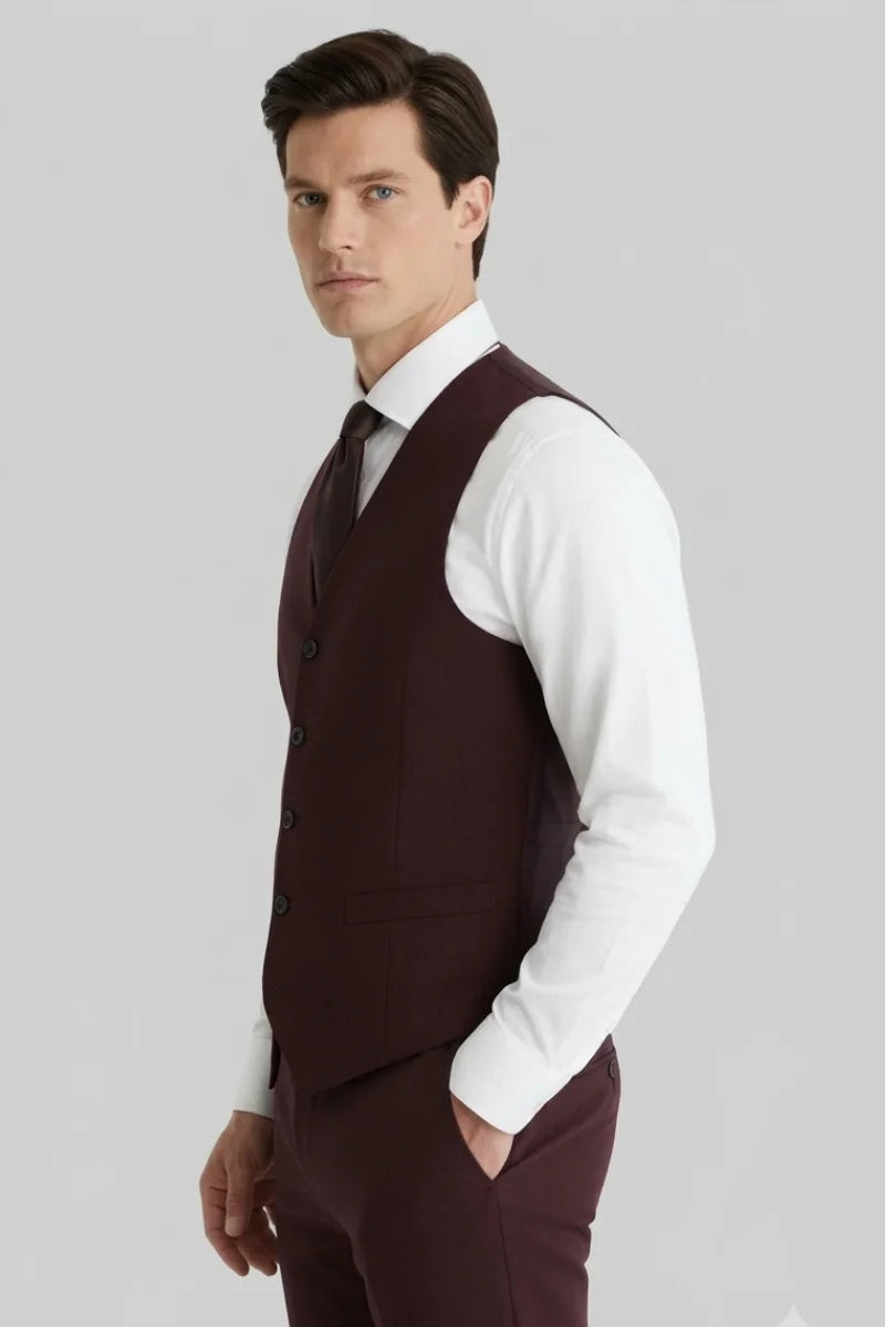 Slim fit men suit vest for elegant look-Side