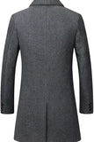 Men Trench Long Coat Winter Coat Christmas Winter Coat Grey DaVanchy