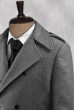 Men Trench Long Coat Winter Coat Christmas Winter Coat Grey DaVanchy