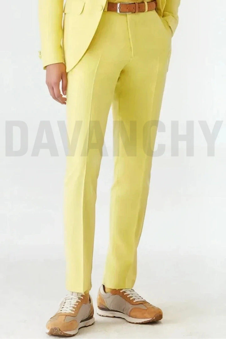Men Two Piece Suit Yellow Suit Casual Suit Prom Parties & Club Party Wear Suit