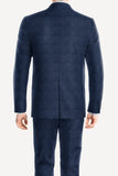 Men Navy Blue Tweed Suit Winter Two Piece Suit Vintage Prom Suit Bespoke