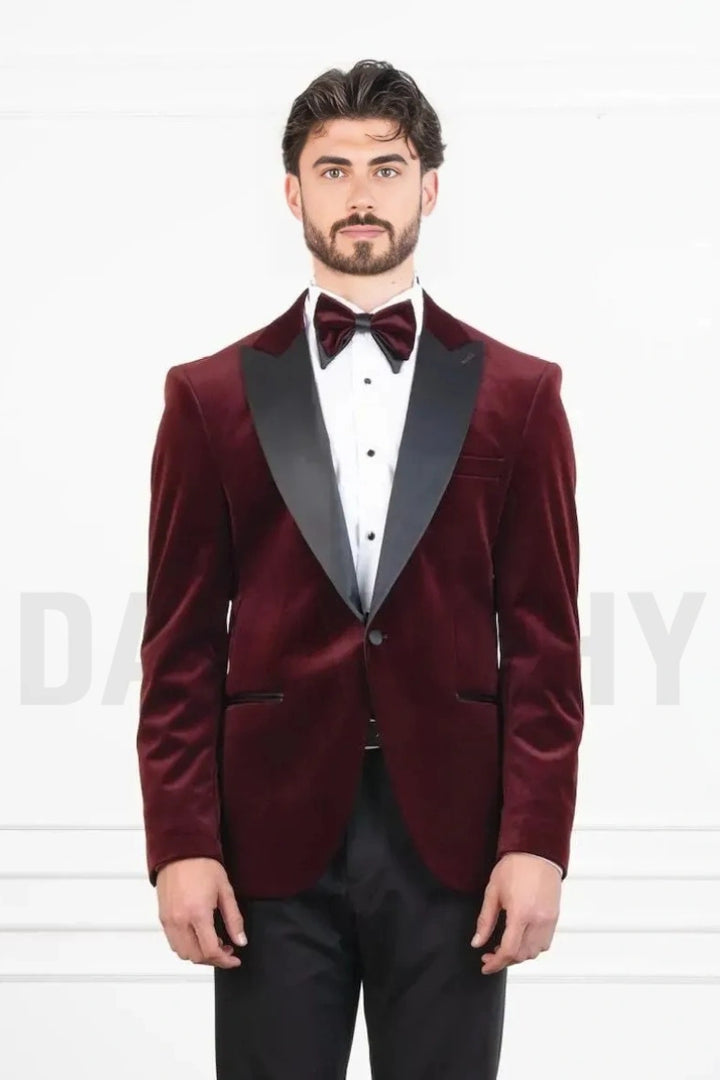 Men dinner wear velvet blazer-Front