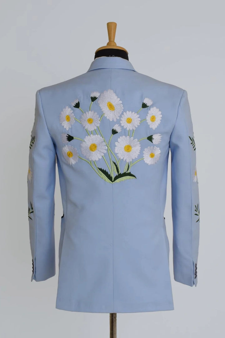 Formal embroidered mens suit-Back
