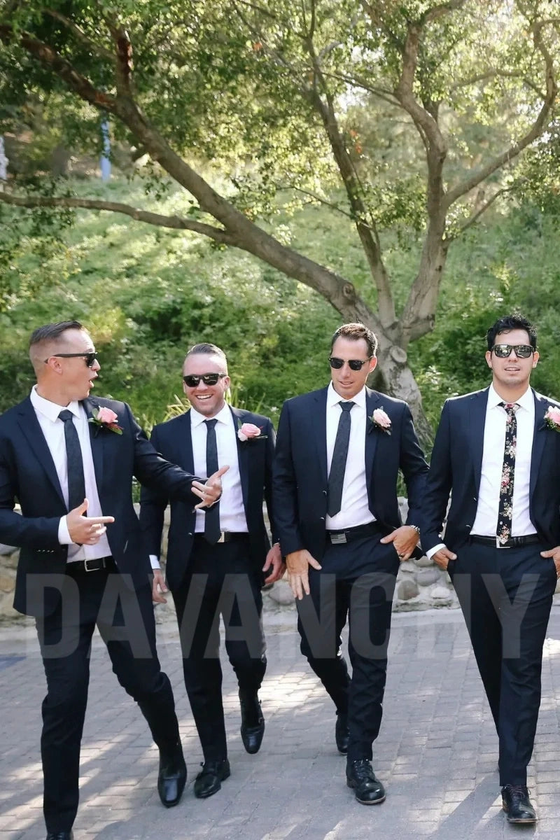 men-navy-blue-two-piece-suit-groomsmen-stylish-suit-for-wedding-attire