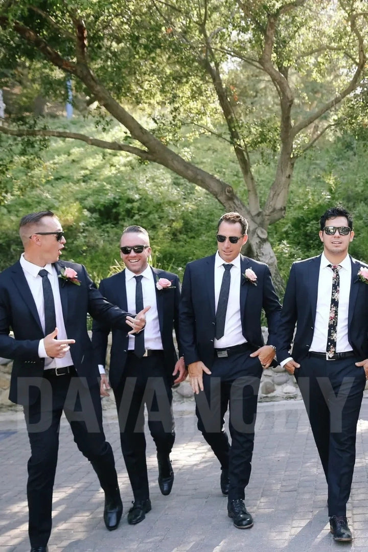 men-navy-blue-two-piece-suit-groomsmen-stylish-suit-for-wedding-attire
