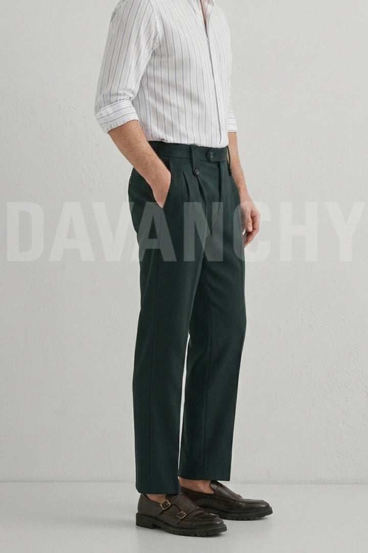 Dark Pine Green Formal Trouser for Men (Side)  
